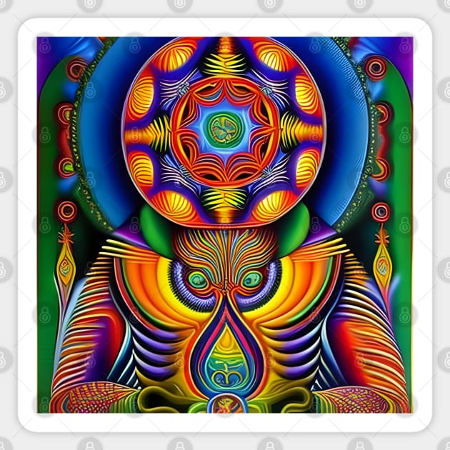 Dosed in the Machine (19) - Trippy Psychedelic Art Sticker by TheThirdEye